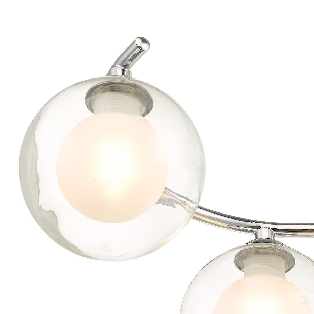 NAKITA 6LT SEMI FLUSH POL CHR CW CLEAR/ OPAL GLS
