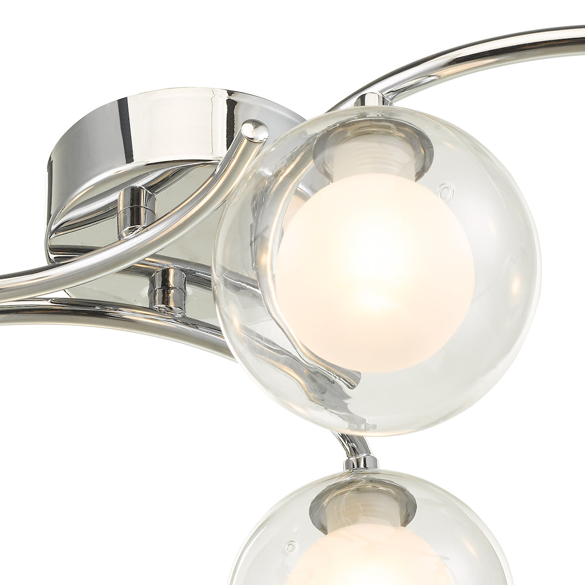 NAKITA 6LT SEMI FLUSH POL CHR CW CLEAR/ OPAL GLS