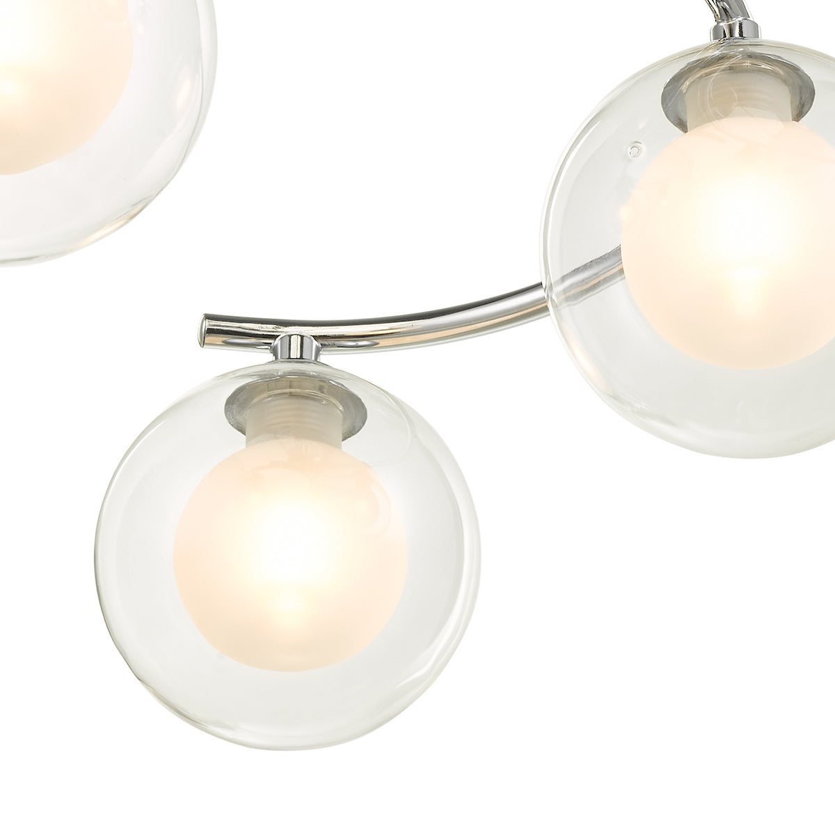NAKITA 6LT SEMI FLUSH POL CHR CW CLEAR/ OPAL GLS
