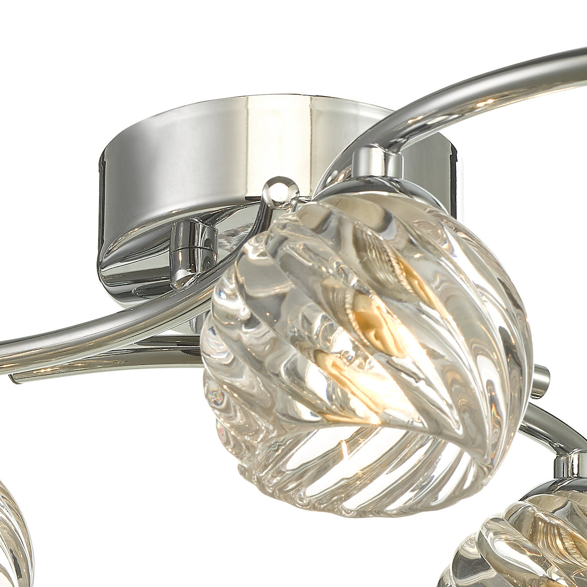 NAKITA 6LT SEMI FLUSH POL CHR CW TWISTED OPEN GLS