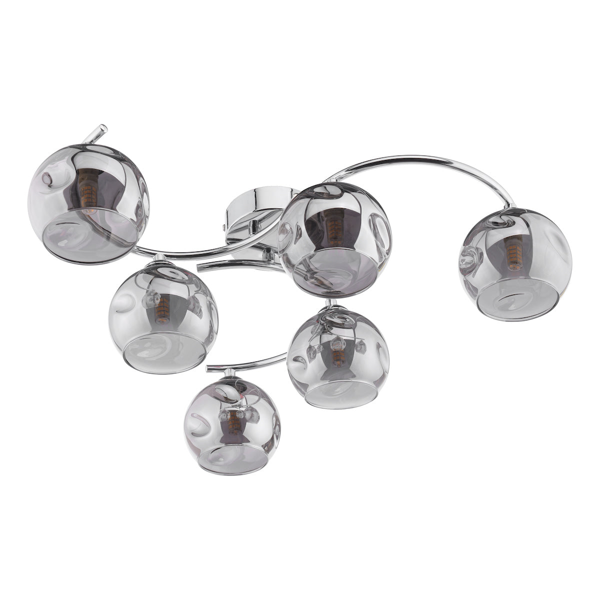 NAKITA 6LT SEMI FLUSH POL CHR CW SMOKED OPEN GLS