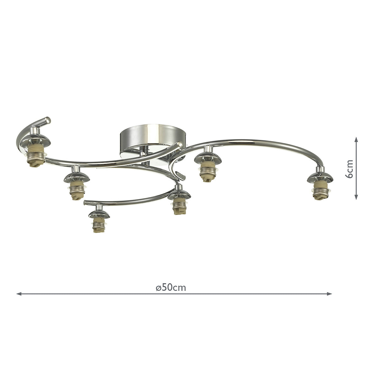 NAKITA 6LT SEMI FLUSH POLISHED CHROME FRAME ONLY