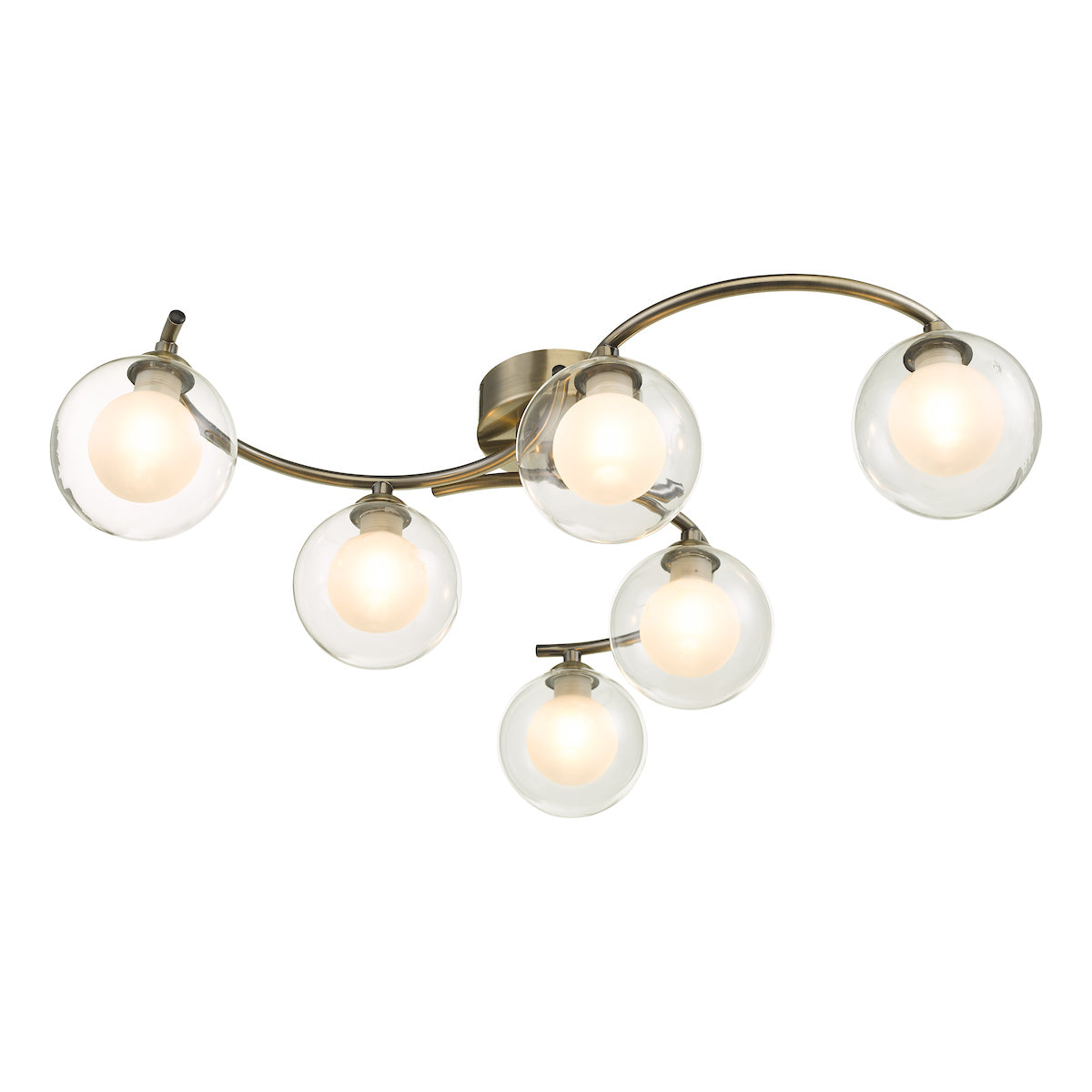 NAKITA 6LT SEMI FLUSH ANT BRA CW CLEAR/ OPAL GLS