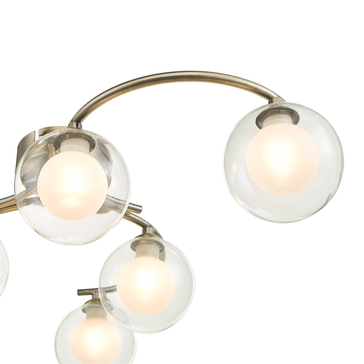 NAKITA 6LT SEMI FLUSH ANT BRA CW CLEAR/ OPAL GLS