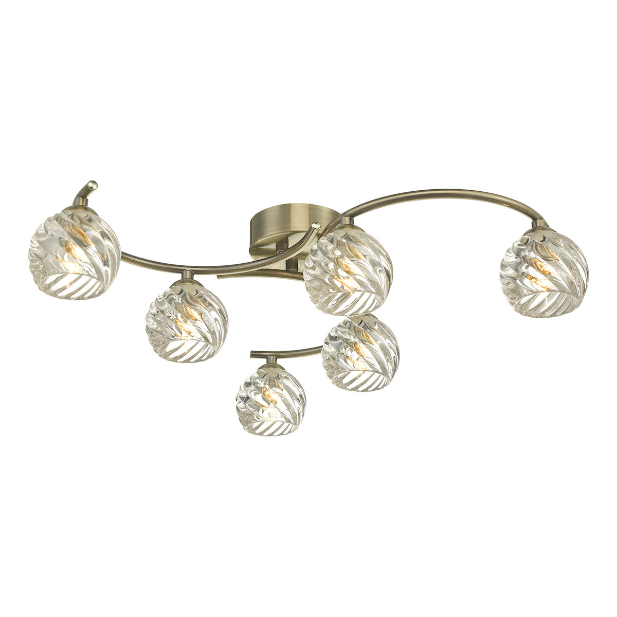 NAKITA 6LT SEMI FLUSH ANT BRA CW TWISTED OPEN GLS