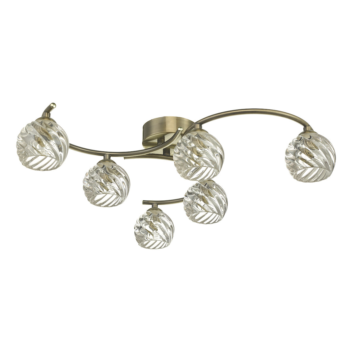 NAKITA 6LT SEMI FLUSH ANT BRA CW TWISTED OPEN GLS