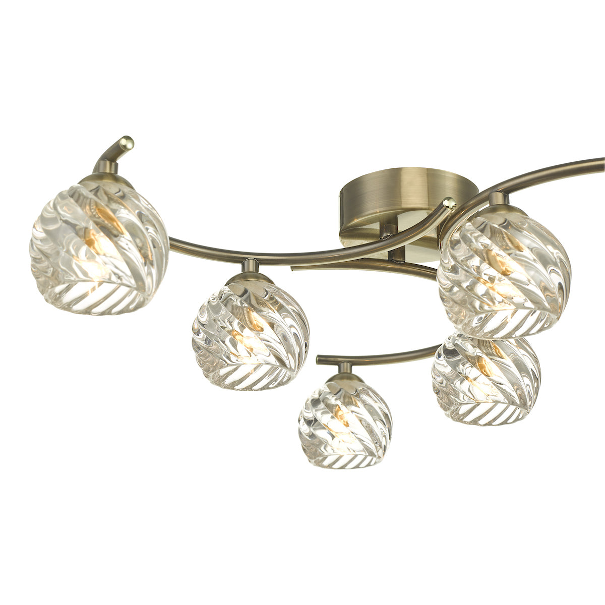 NAKITA 6LT SEMI FLUSH ANT BRA CW TWISTED OPEN GLS