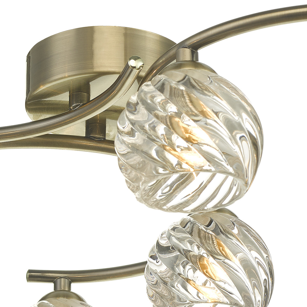 NAKITA 6LT SEMI FLUSH ANT BRA CW TWISTED OPEN GLS