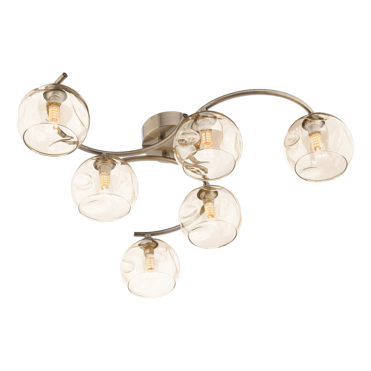 NAKITA 6LT SEMI FLUSH ANT BRA CW CHAMPAGNE OPEN GL