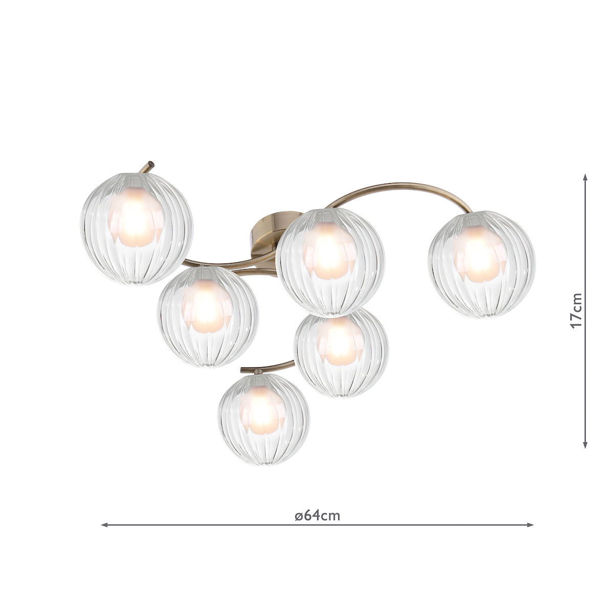 NAKITA 6LT SEMI FLUSH ANT BRA CW DOUBLE ENVELOPE G