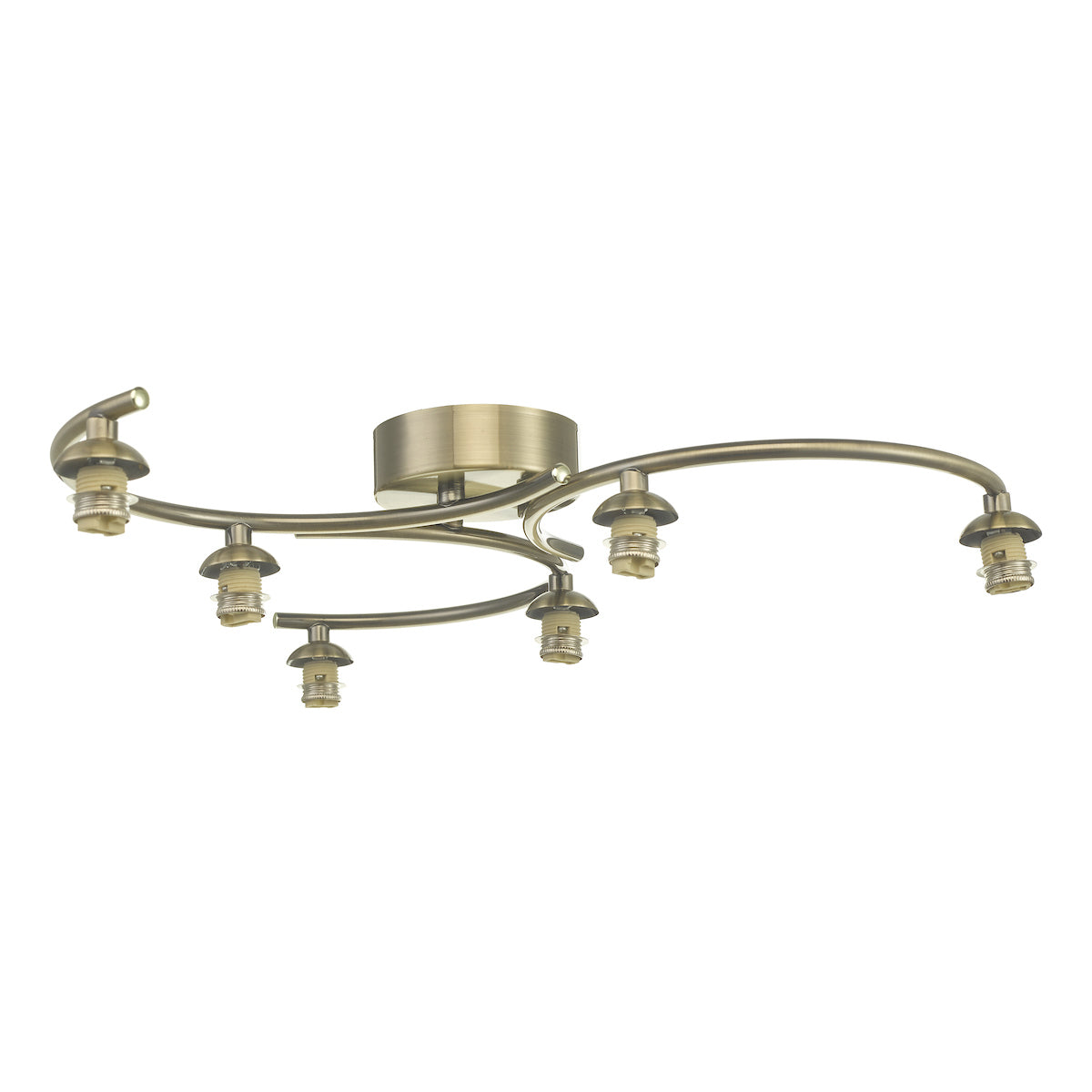 NAKITA 6LT SEMI FLUSH ANTIQUE BRASS FRAME ONLY