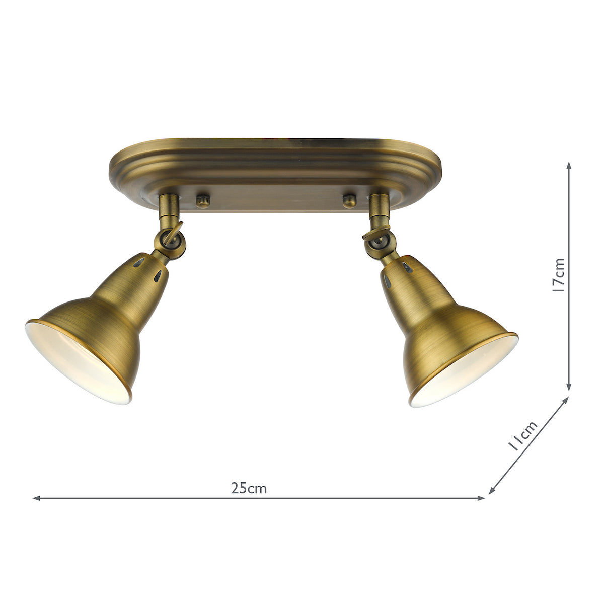 NATHANIEL 2LT PLATE SPOTLIGHT AGED BRASS
