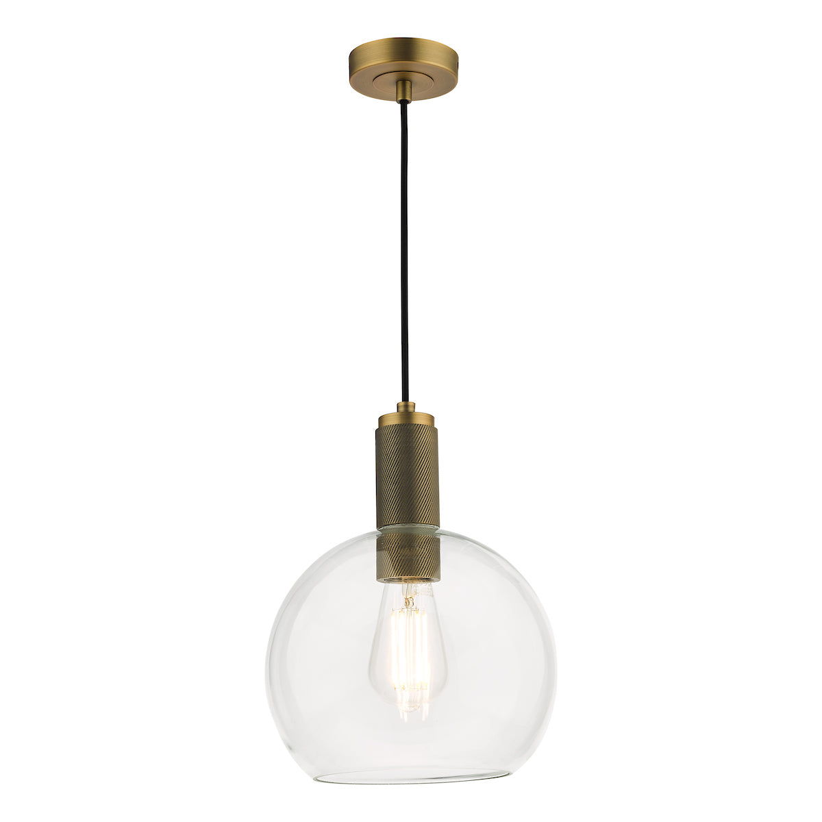 NIKOLAS 1LT SUSPENSION KNURLED BRASS CW ROUND CLEA