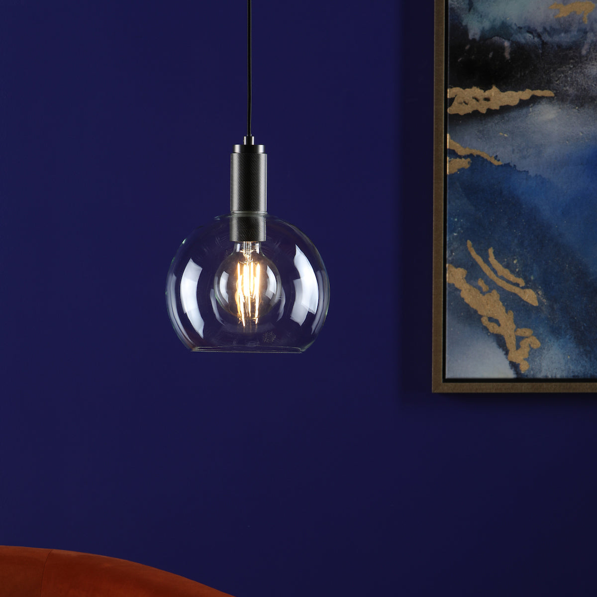 NIKOLAS 1LT SUSPENSION ANTIQUE CHROME CW ROUND CLE