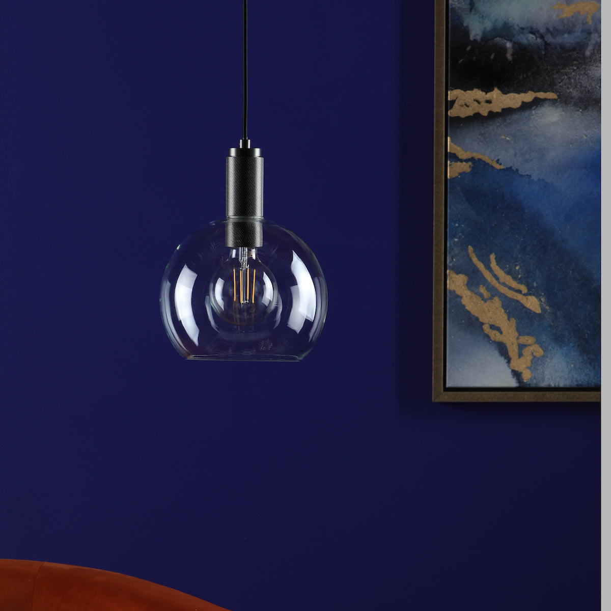 NIKOLAS 1LT SUSPENSION ANTIQUE CHROME CW ROUND CLE