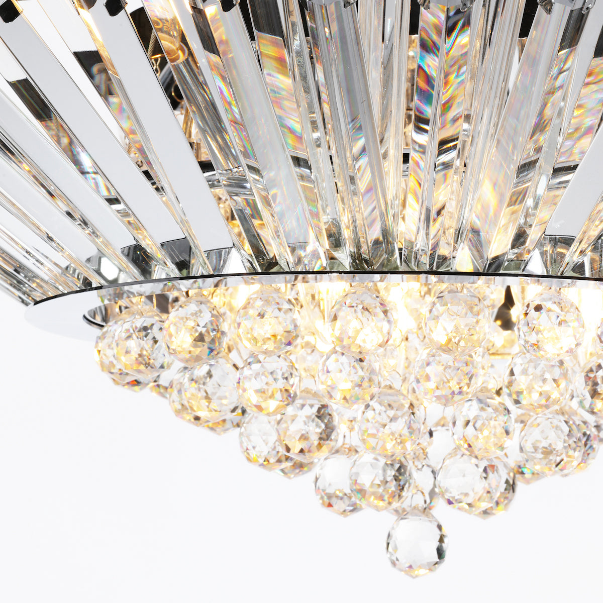 NIMBUS 9LT LARGE HALO CHANDELIER POL CHR CRYSTAL