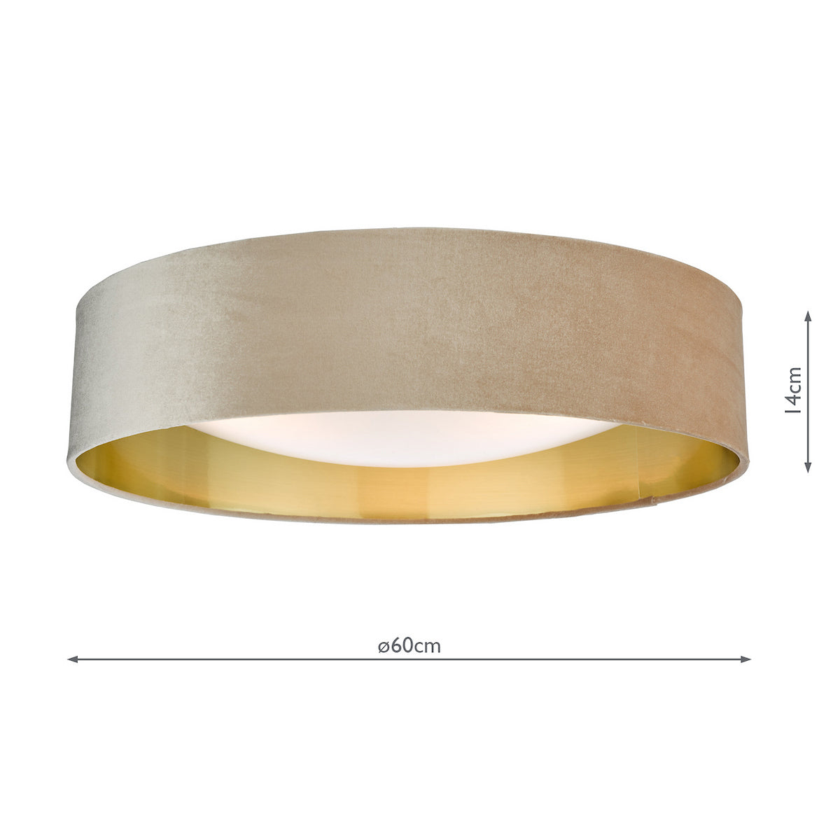 NYSA 3LT FLUSH TAUPE VELVET GOLD LINING & FROSTED