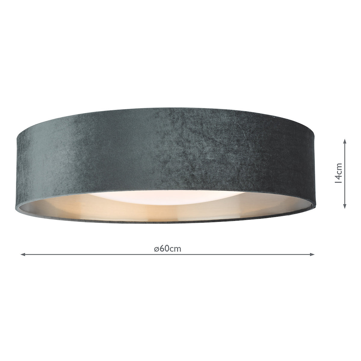 NYSA 3LT FLUSH DARK GREY SILVER LINING & FROSTED D