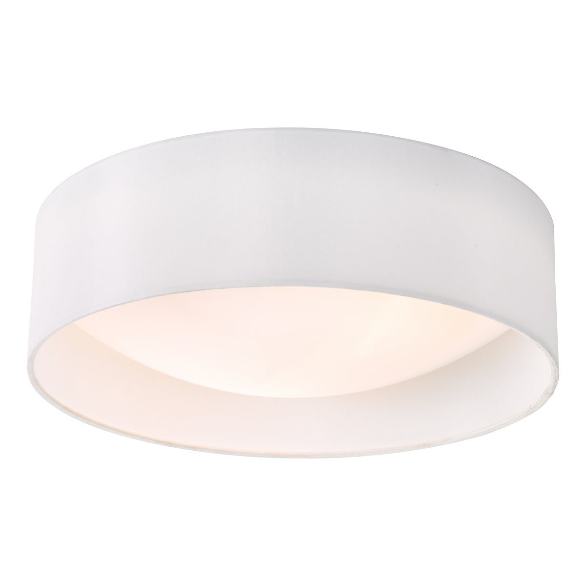 NYSA 2LT FLUSH 40CM WHITE FAUX SILK