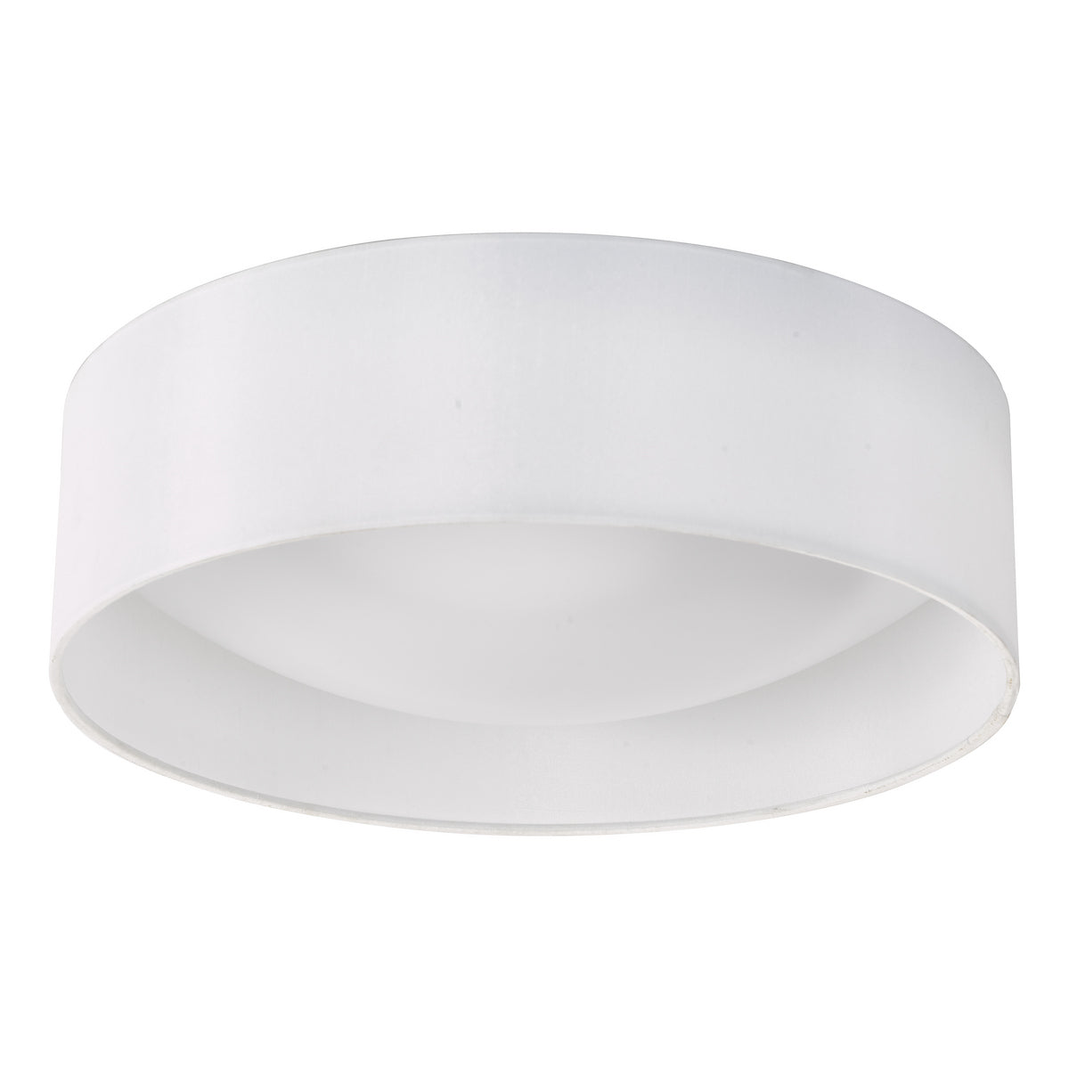 NYSA 2LT FLUSH 40CM WHITE FAUX SILK