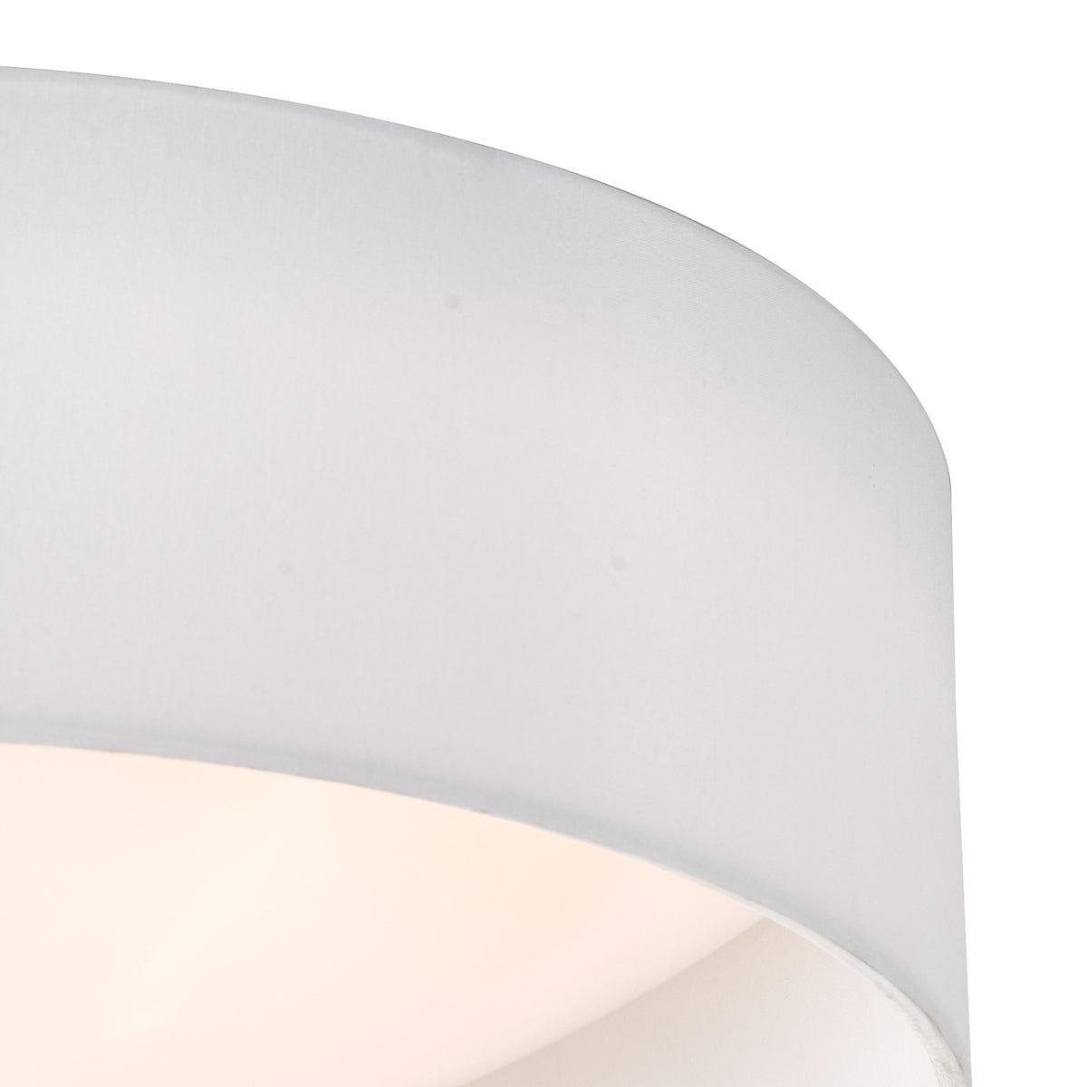 NYSA 2LT FLUSH 40CM WHITE FAUX SILK