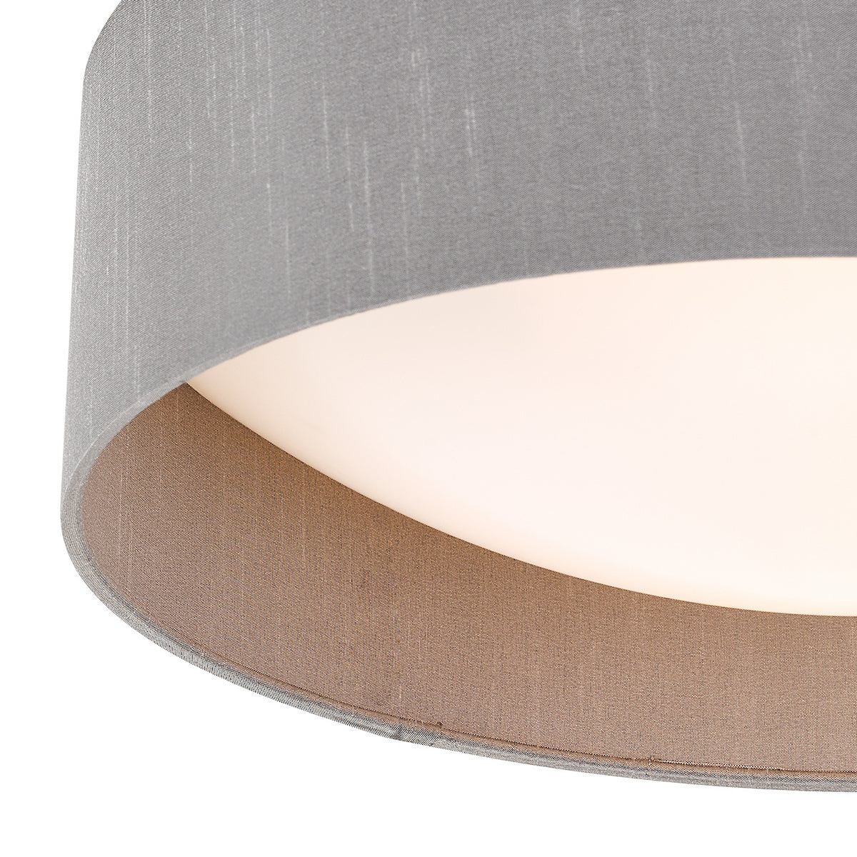 NYSA 2LT FLUSH 40CM GREY FAUX SILK