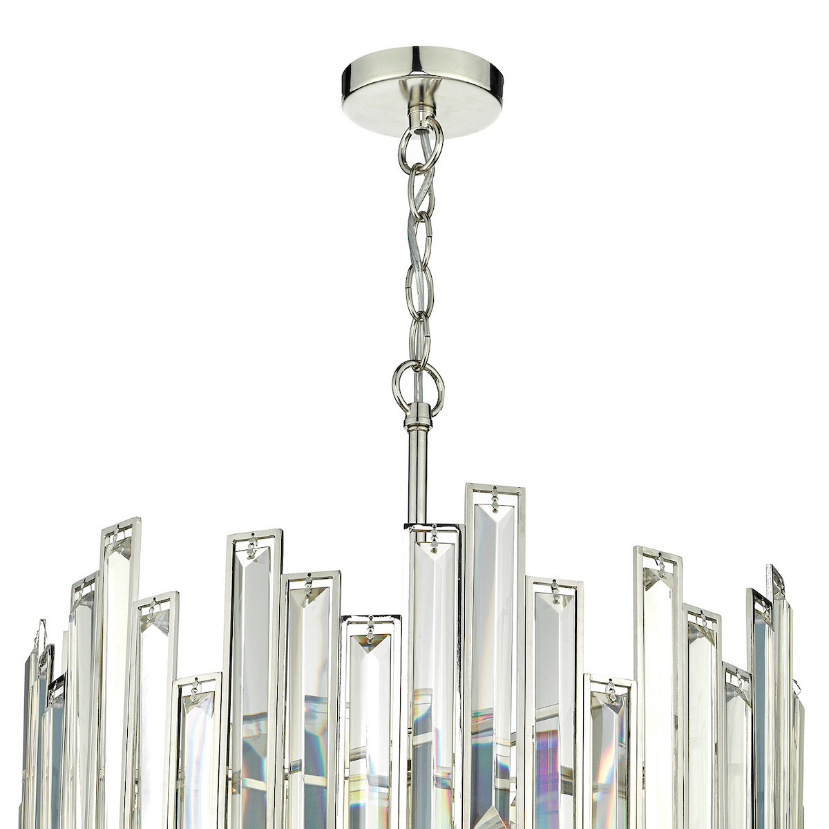 ODILE 6LT 2 TIER PENDANT NICKEL/ CHAMPAGNE GOLD CR
