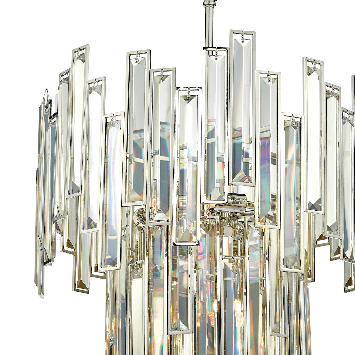 ODILE 6LT 2 TIER PENDANT NICKEL/ CHAMPAGNE GOLD CR