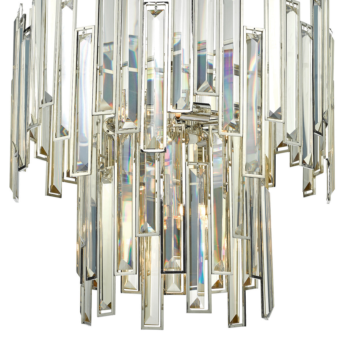 ODILE 6LT 2 TIER PENDANT NICKEL/ CHAMPAGNE GOLD CR