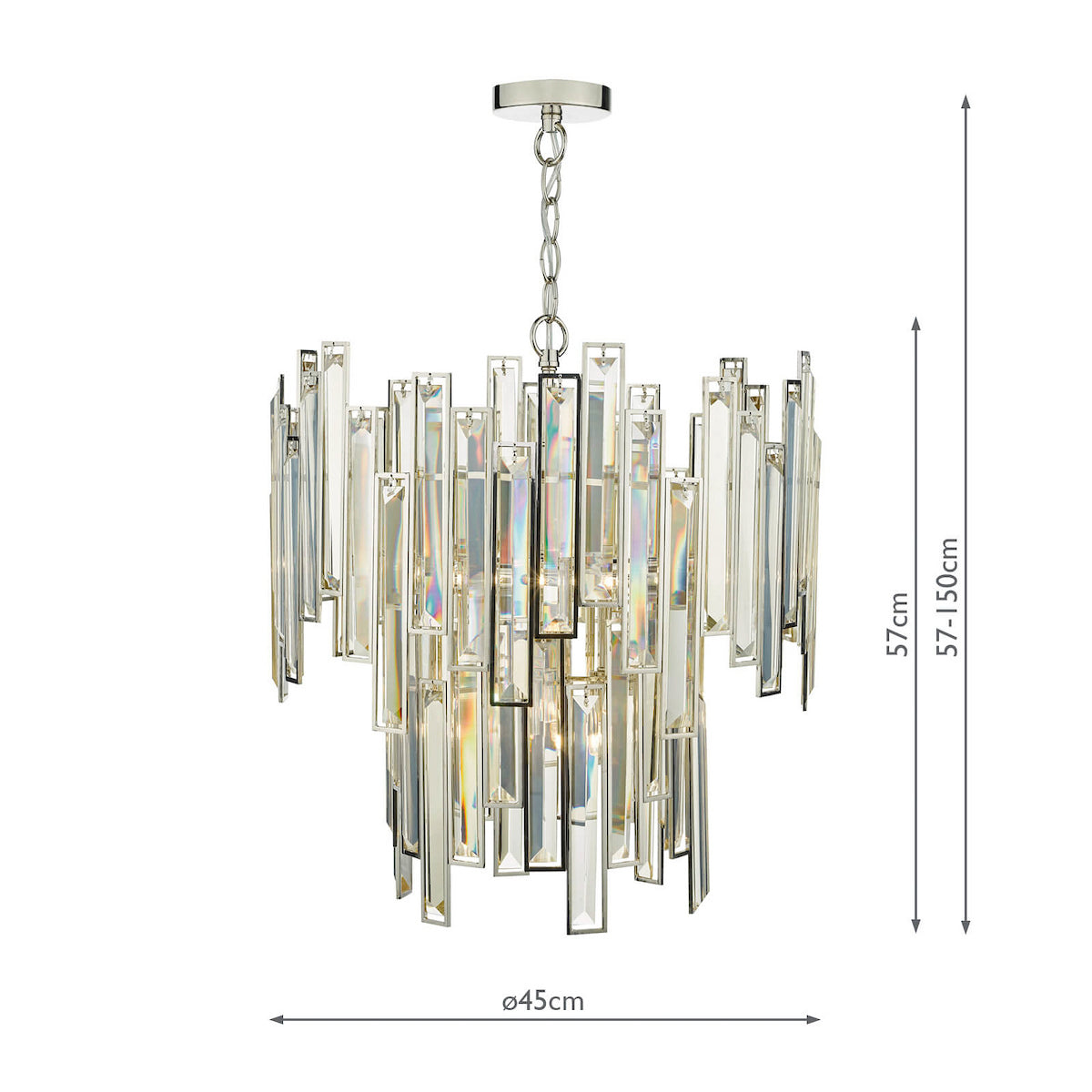 ODILE 6LT 2 TIER PENDANT NICKEL/ CHAMPAGNE GOLD CR