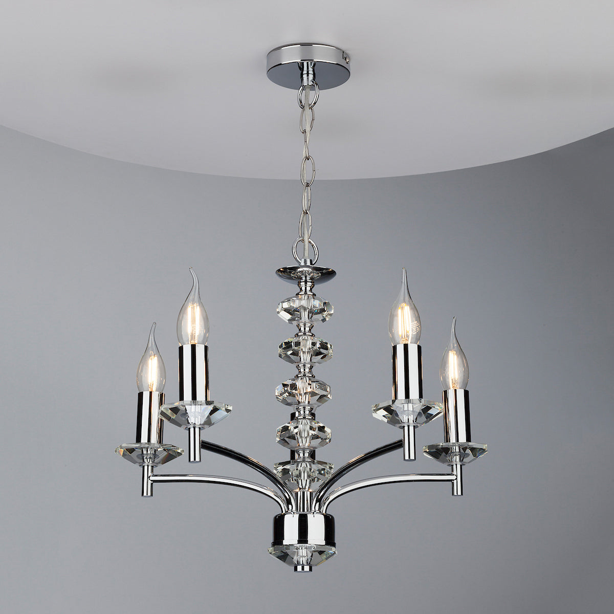 OLEANA 5LT PENDANT POL CHR CRYSTAL
