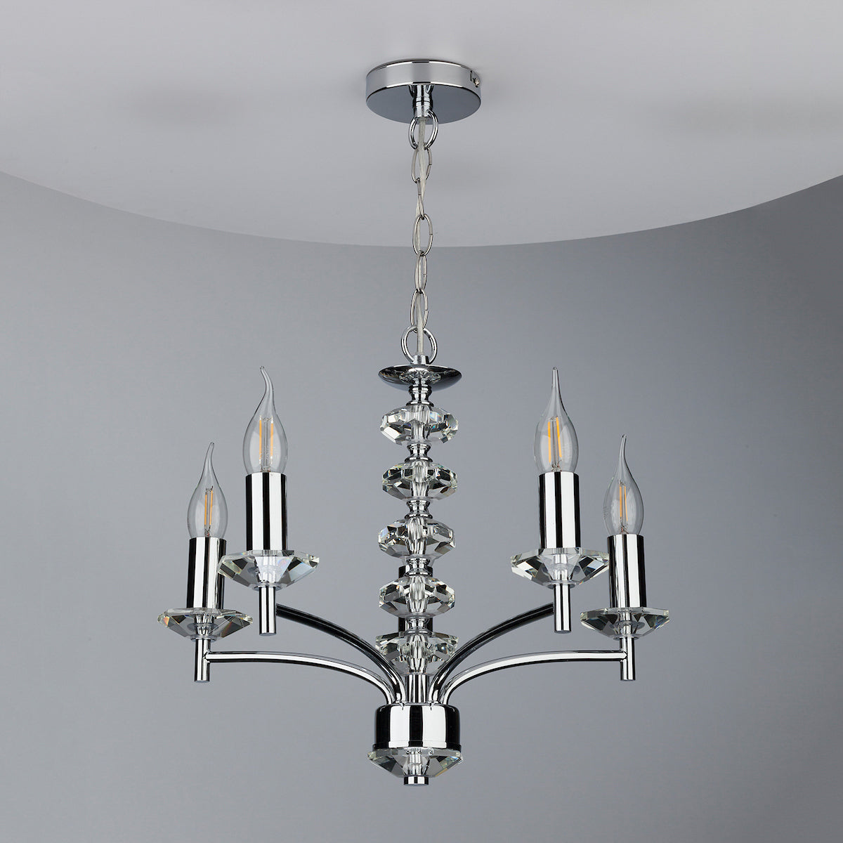 OLEANA 5LT PENDANT POL CHR CRYSTAL