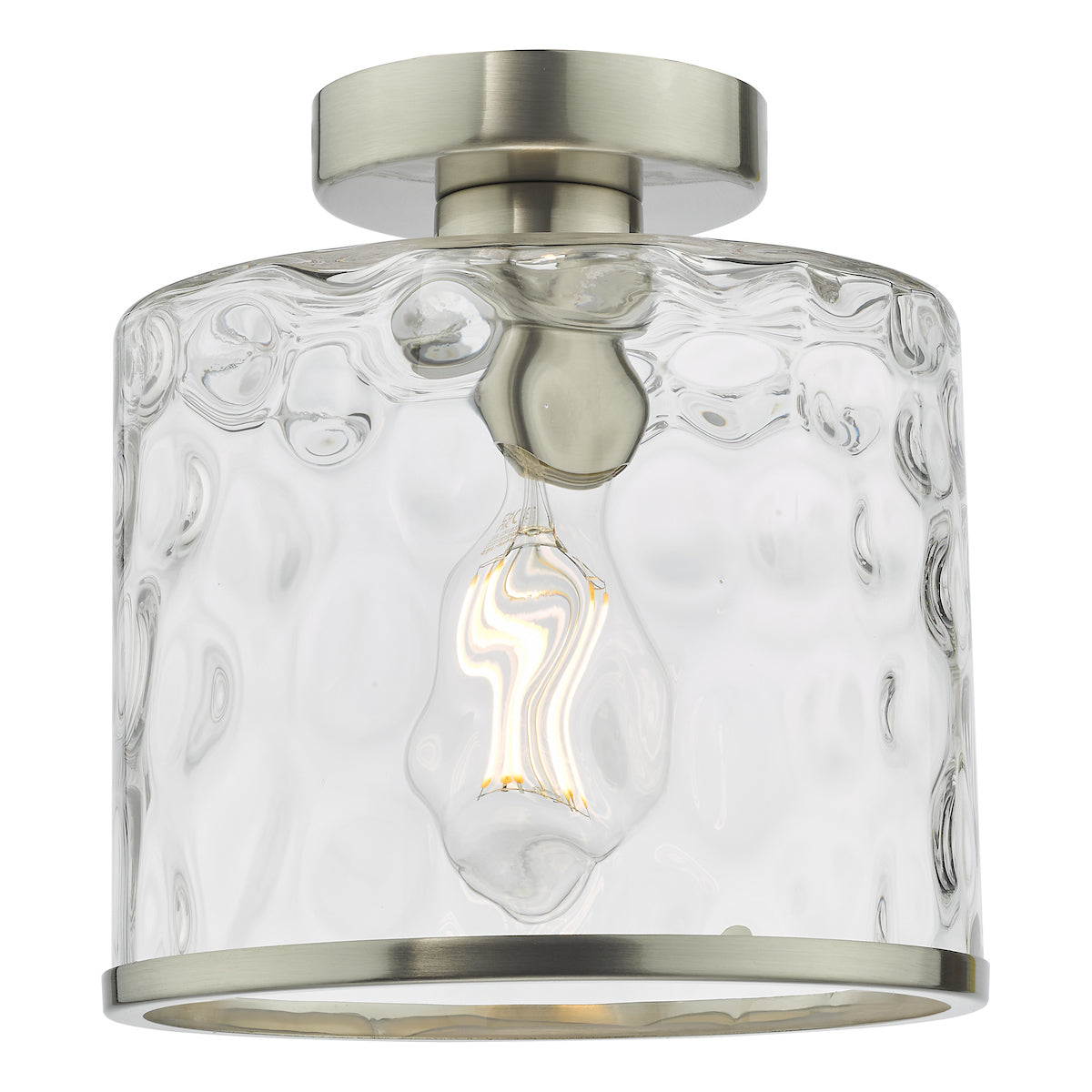 OLSEN 1LT SEMI FLUSH SAT CHR CW CLEAR GLS