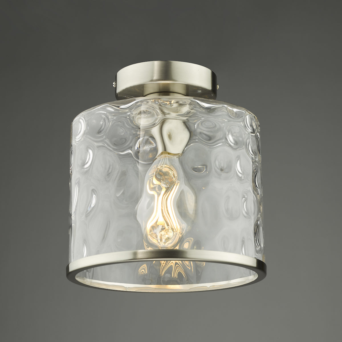OLSEN 1LT SEMI FLUSH SAT CHR CW CLEAR GLS
