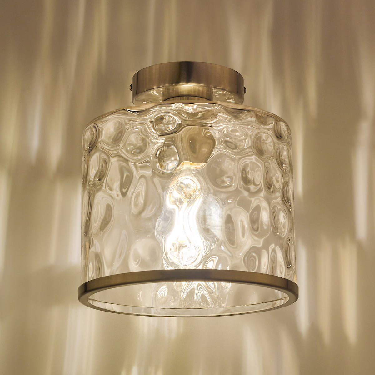OLSEN 1LT SEMI FLUSH SAT CHR CW CLEAR GLS