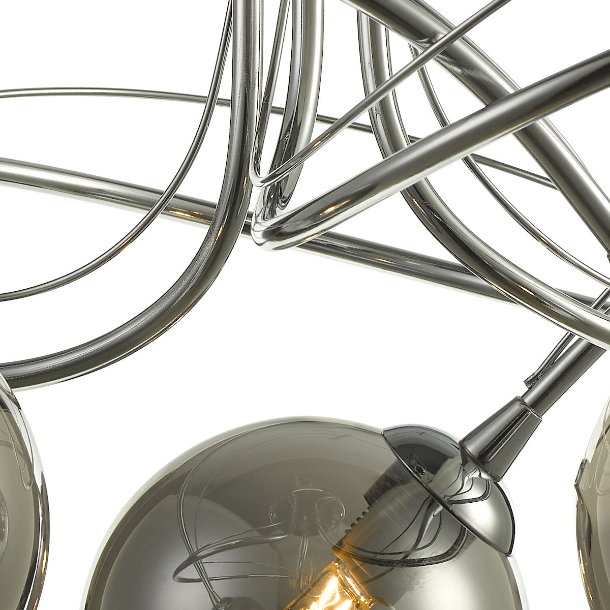 ONAWA 3LT SEMI FLUSH POL CHR CW SMOKED GLS