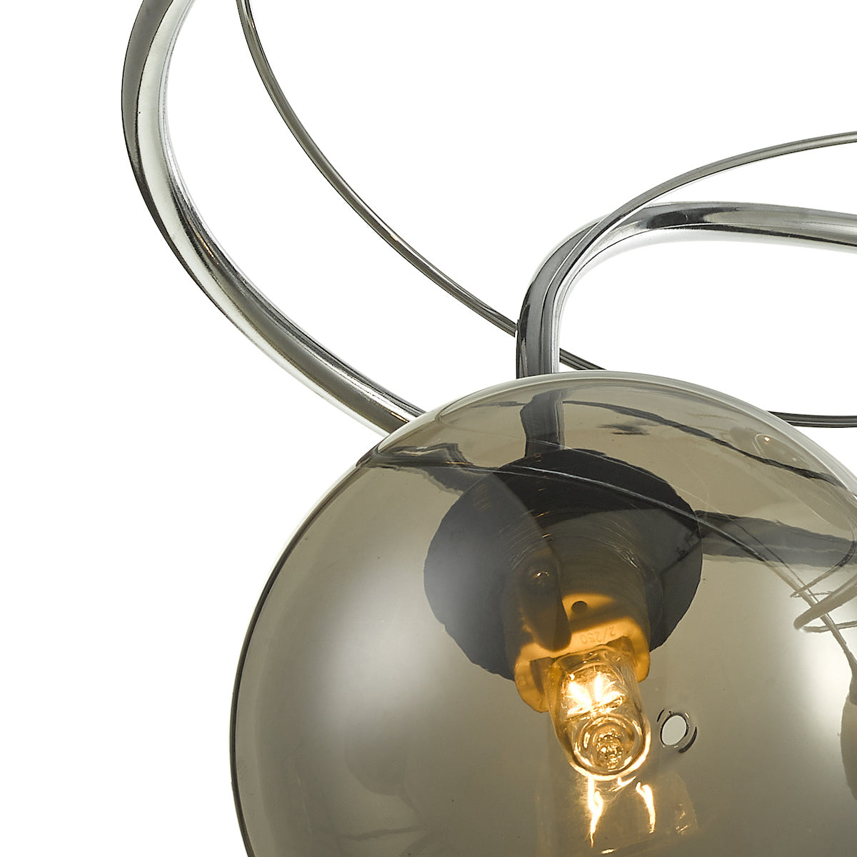 ONAWA 3LT SEMI FLUSH POL CHR CW SMOKED GLS