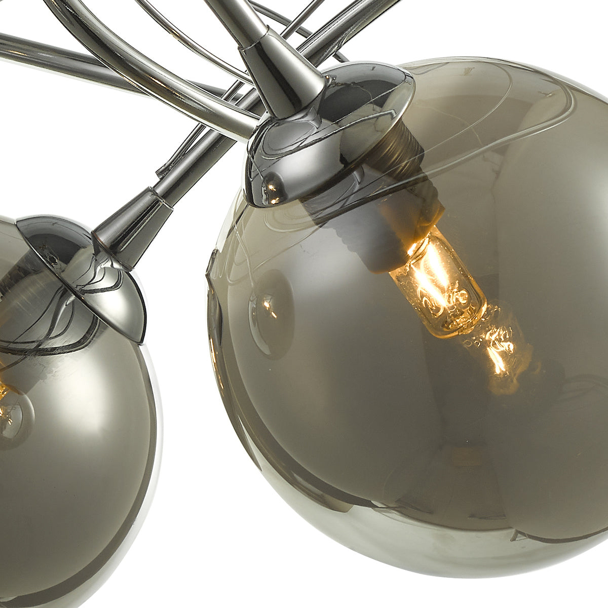 ONAWA 3LT SEMI FLUSH POL CHR CW SMOKED GLS