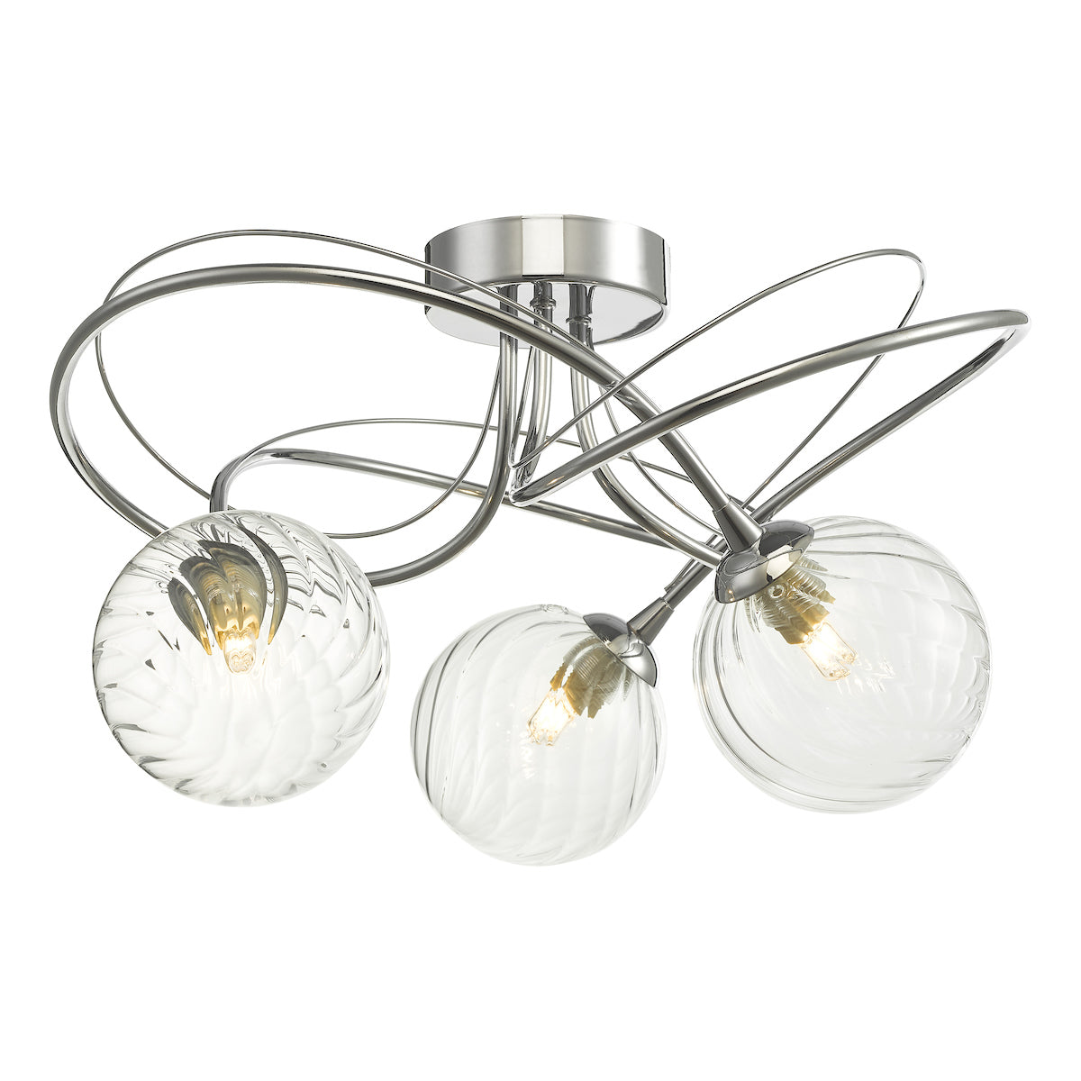 ONAWA 3LT SEMI FLUSH POL CHR CW TWISTED GLS