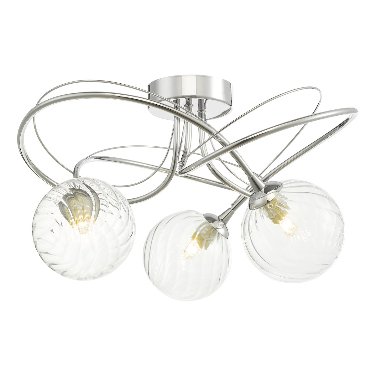 ONAWA 3LT SEMI FLUSH POL CHR CW TWISTED GLS