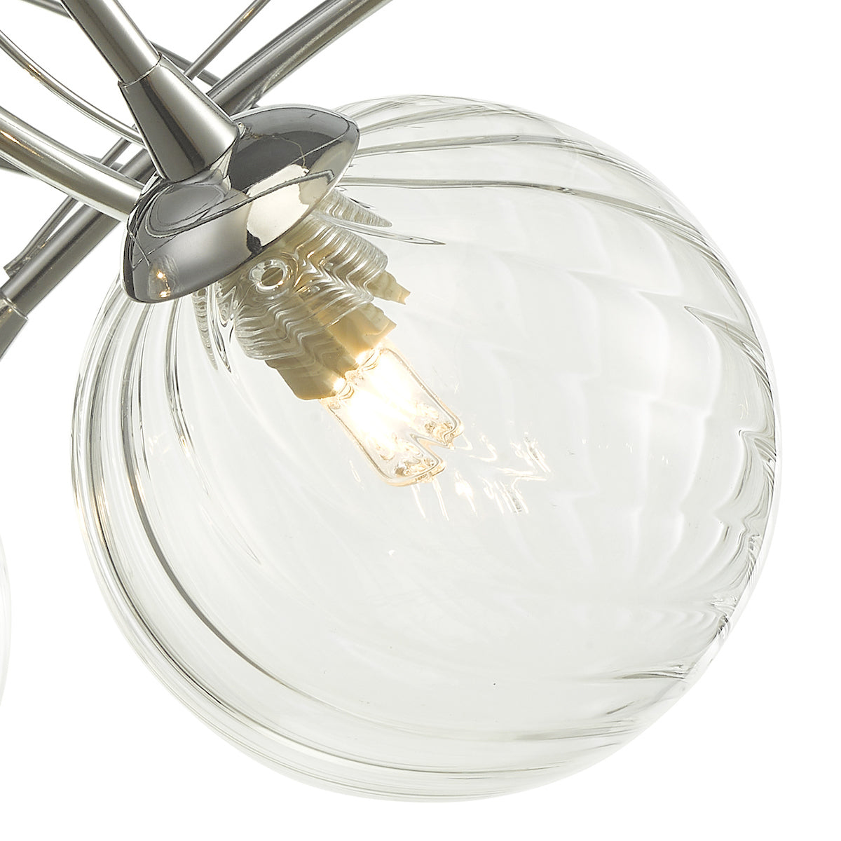 ONAWA 3LT SEMI FLUSH POL CHR CW TWISTED GLS