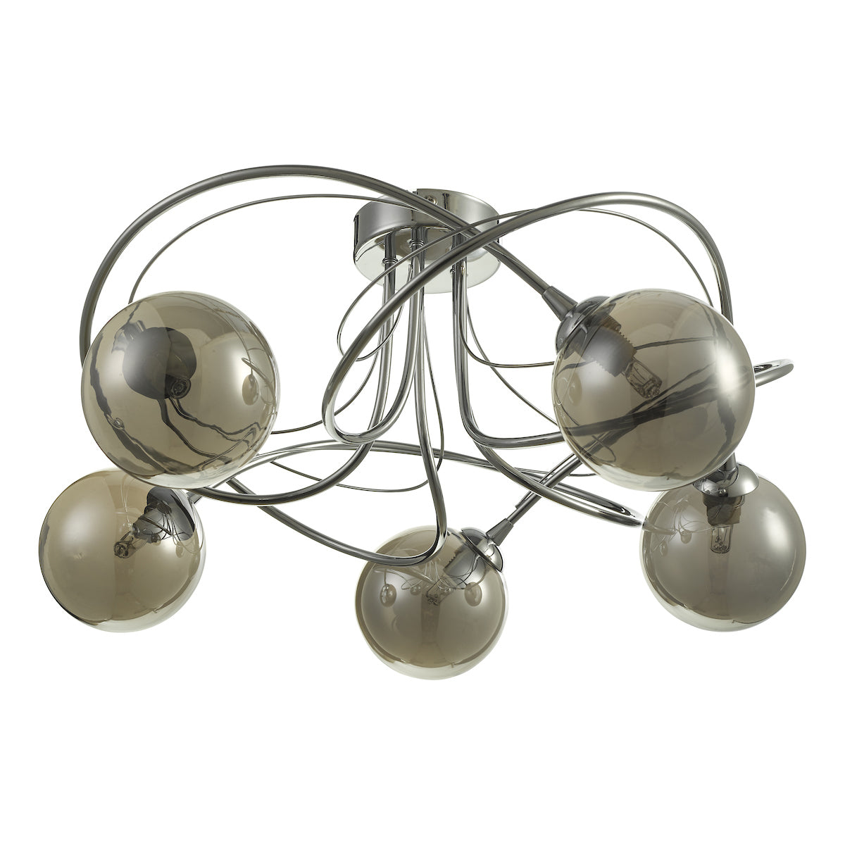 ONAWA 5LT SEMI FLUSH POL CHR CW SMOKED GLS