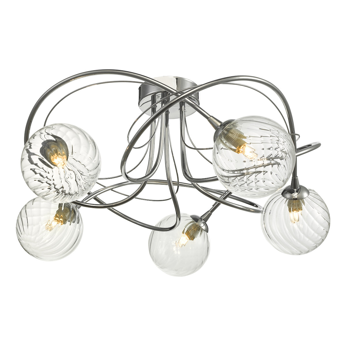 ONAWA 5LT SEMI FLUSH POL CHR CW TWISTED GLS