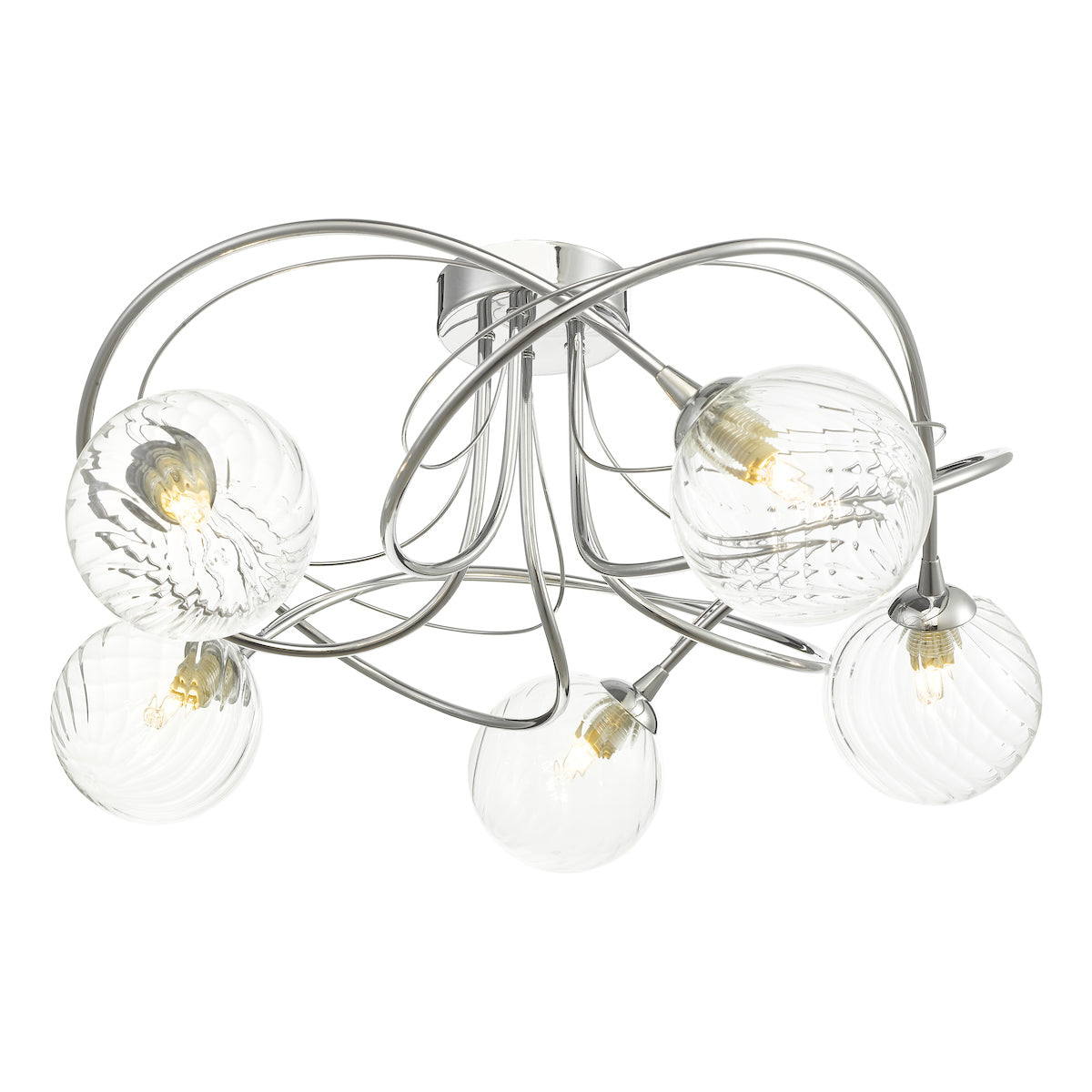 ONAWA 5LT SEMI FLUSH POL CHR CW TWISTED GLS