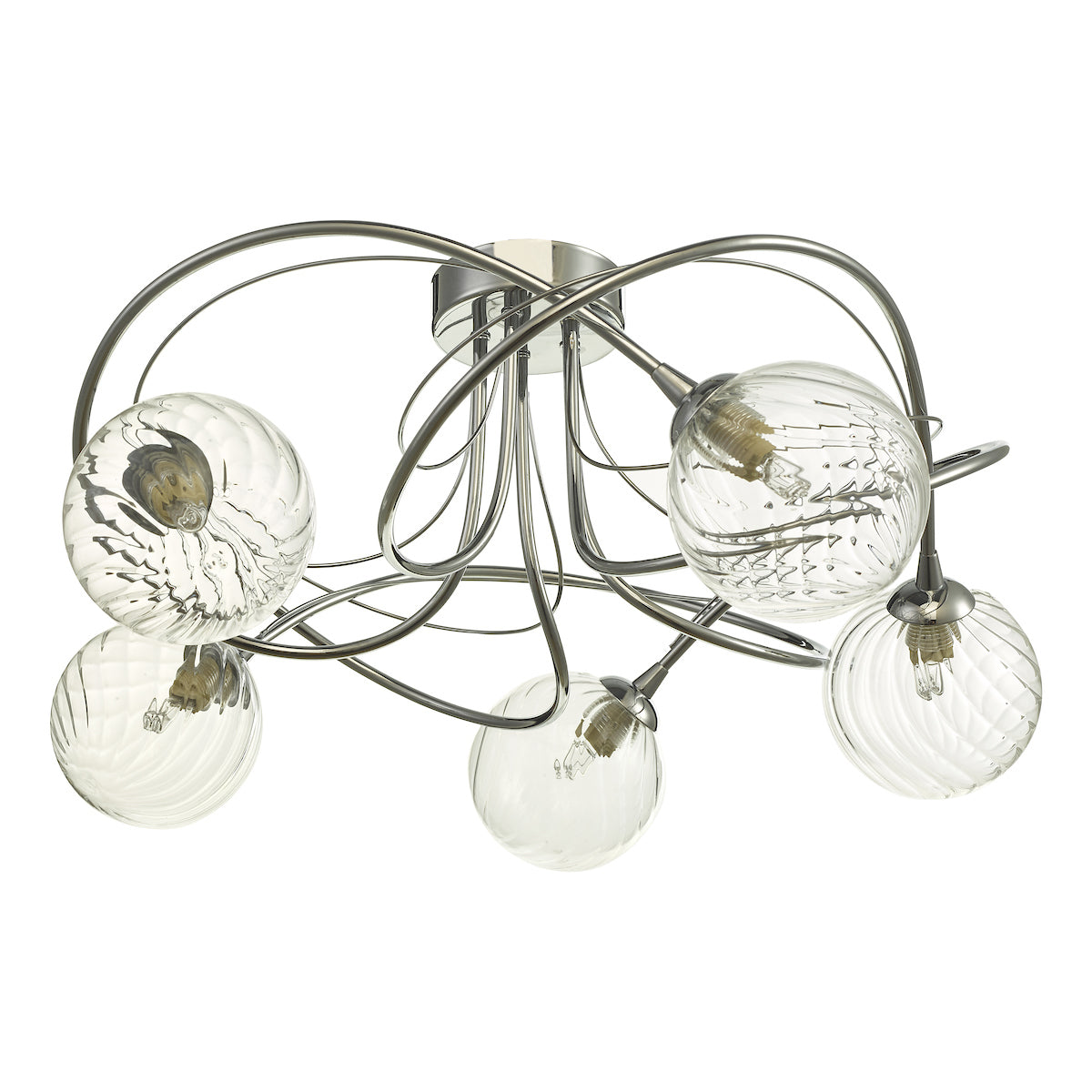 ONAWA 5LT SEMI FLUSH POL CHR CW TWISTED GLS