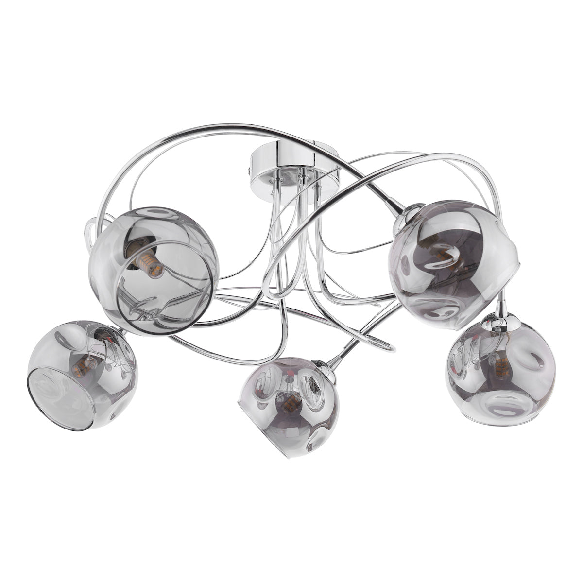 ONAWA 5LT SEMI FLUSH POL CHR CW SMOKED OPEN GLS