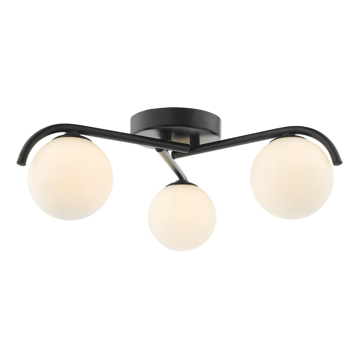 ORLENA 3LT SEMI FLUSH BLACK CW OPAL GLS