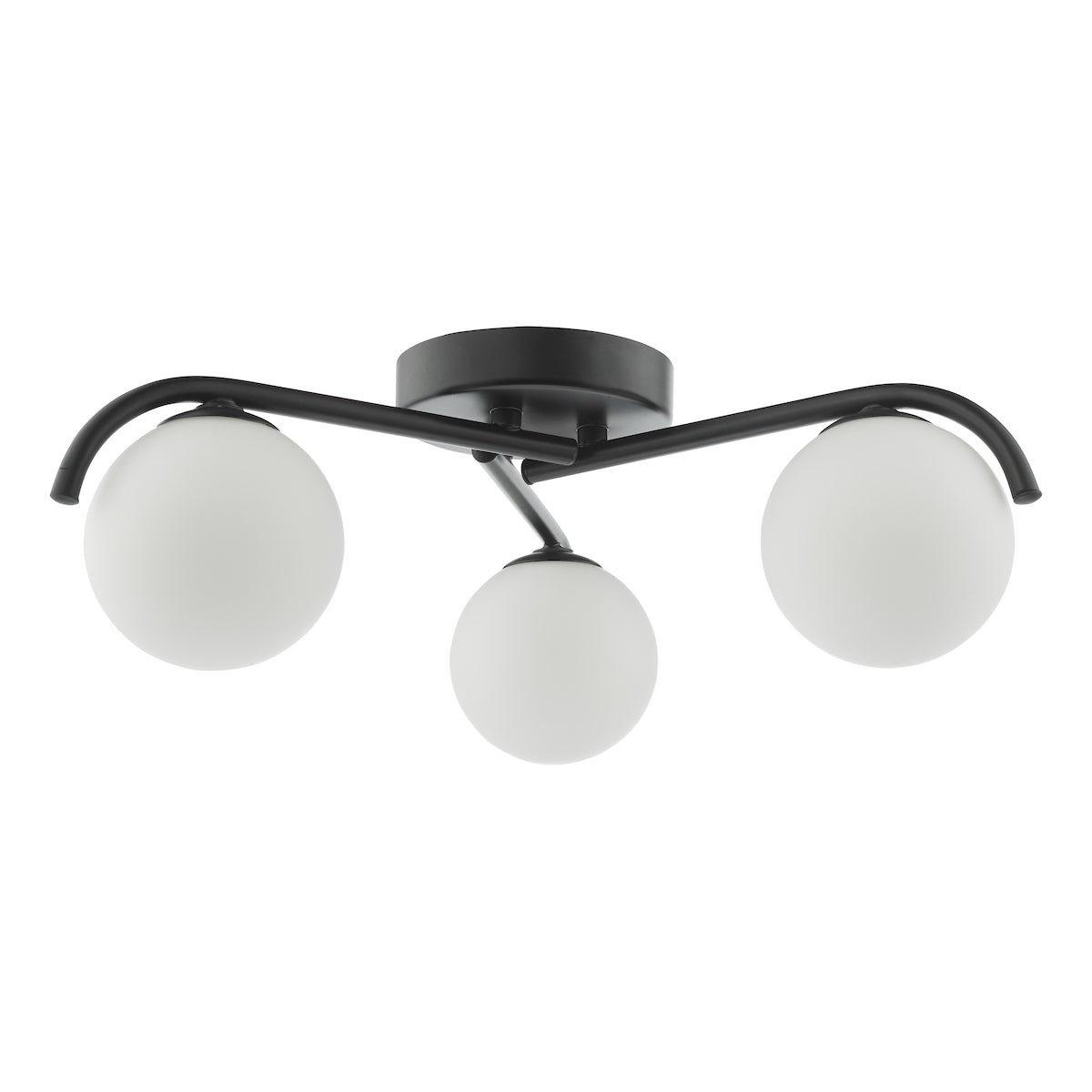 ORLENA 3LT SEMI FLUSH BLACK CW OPAL GLS