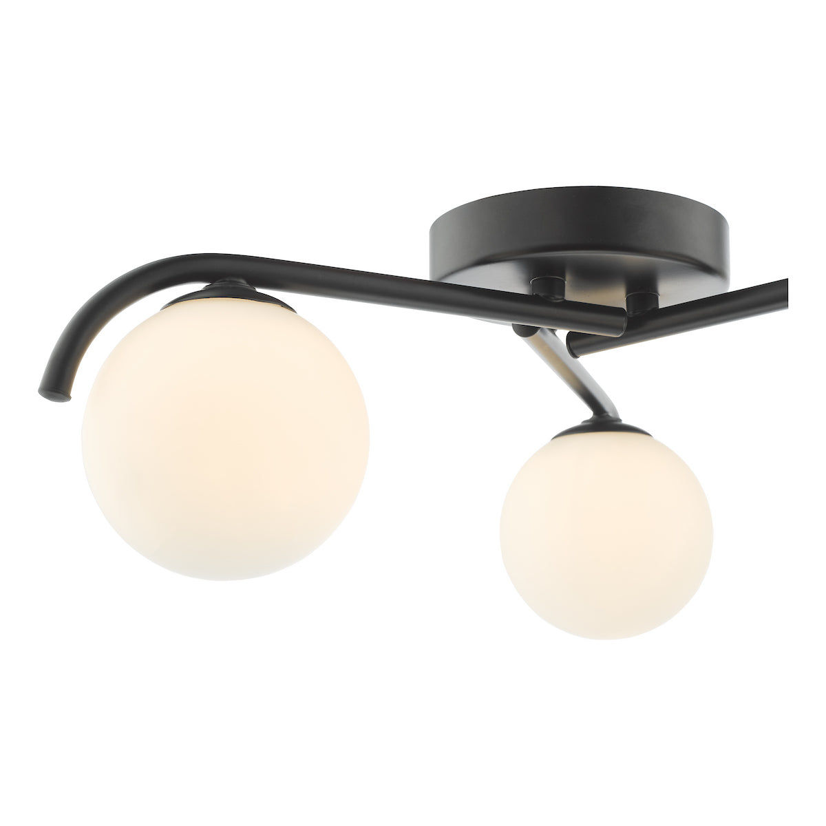 ORLENA 3LT SEMI FLUSH BLACK CW OPAL GLS