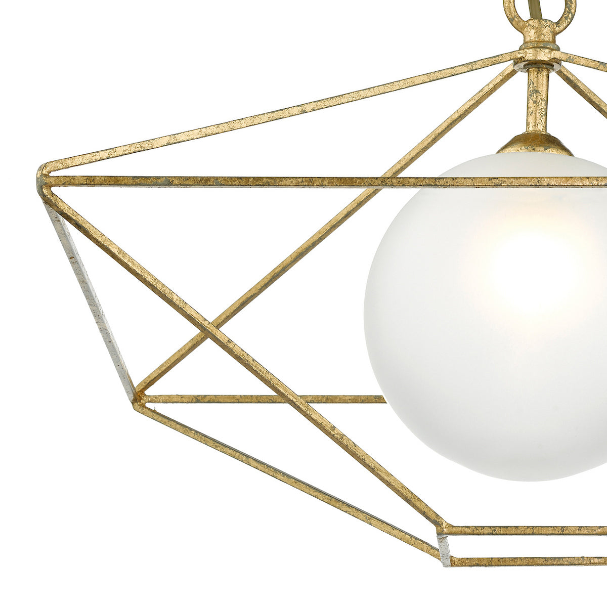 ORSINI 1LT PENDANT ANTIQUE GOLD CW GL SHD